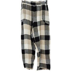 Habitat Liv By Habitat Linen Plaid Lantern Pants Women’s Size XS Lagenlook Artsy